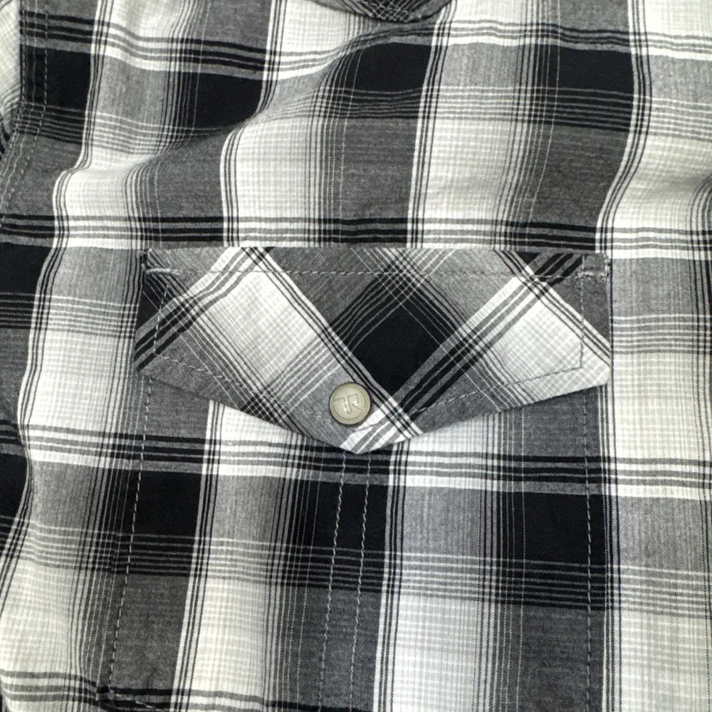 Topo Ranch Pearl Snap‎ Plaid Western Long Sleeve Rockabilly Shirt Size Medium